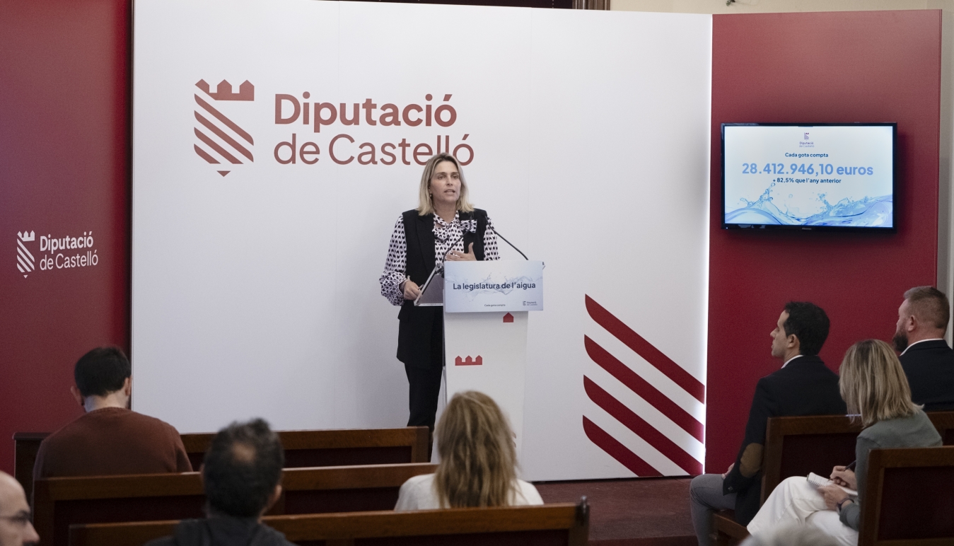 La Diputació de Castelló enfortix el seu esforç inversor per a garantir els recursos hídrics a la província i incrementa un 82,5% el pressupost fins a superar els 28,4 milions d'euros